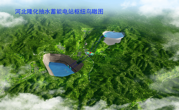 河北隆化抽水蓄电站枢纽鸟瞰图